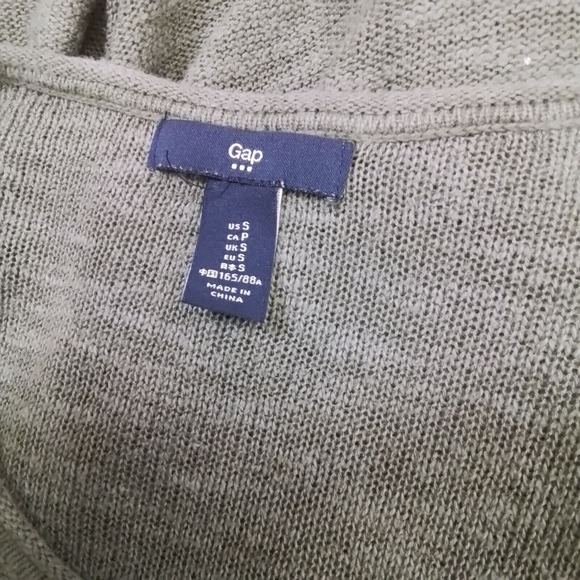 GAP Womens Sweater Tee Small Green Cotton Blend Pullover Long Sleeve Scoop‎ Neck - Picture 9 of 12